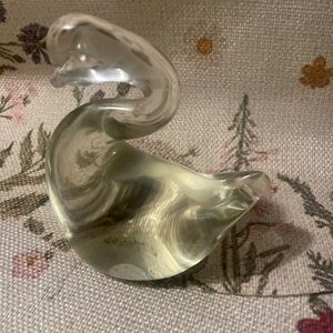 Elegant Clear Glass Swan Figurine